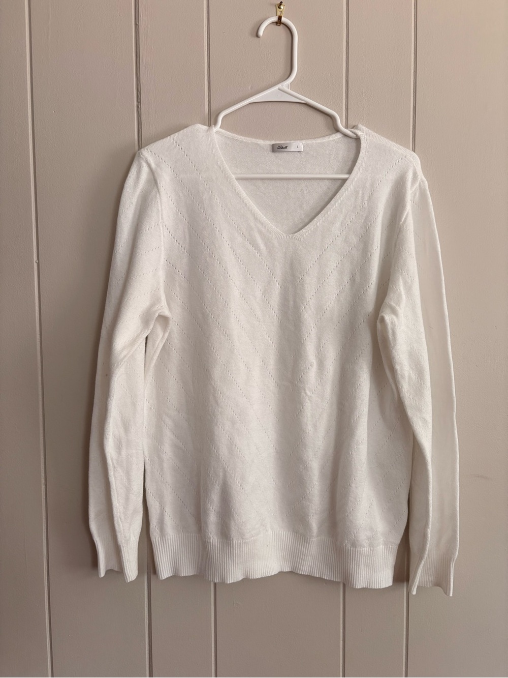 Classic White V-Neck Sweater